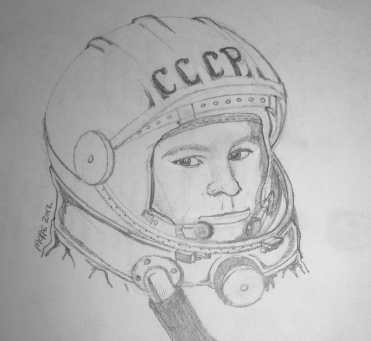 Рисунки для срисовки день космонавтики
