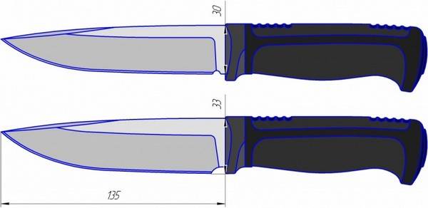 Чертежи ножей для кухонного инструмента и холодного оружия