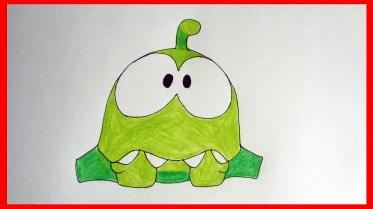 How to draw Om Nom, Как нарисовать Ам Няма