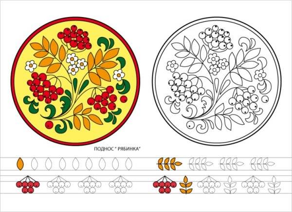 Хохломская роспись рисунок карандашом легко 