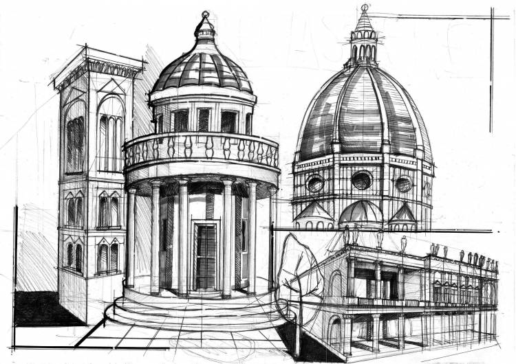Архитектура Возрождения зарисовки