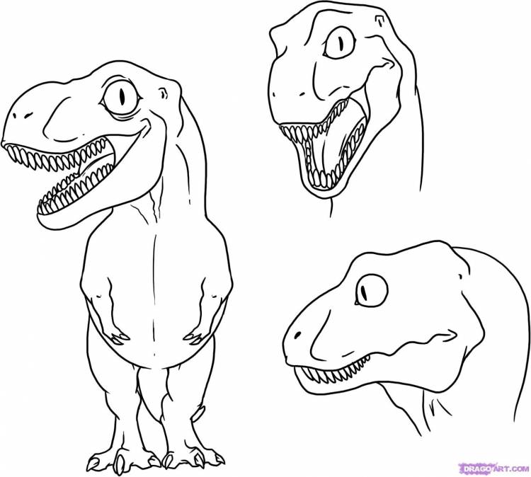 Тираннозавр рисунок для детей поэтапно