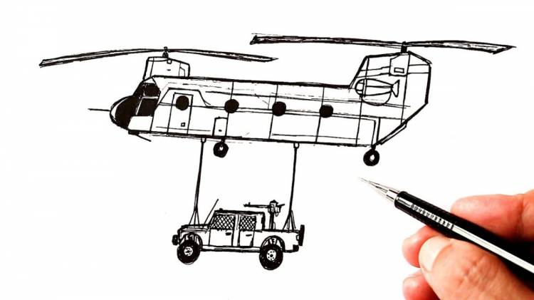как нарисовать вертолет