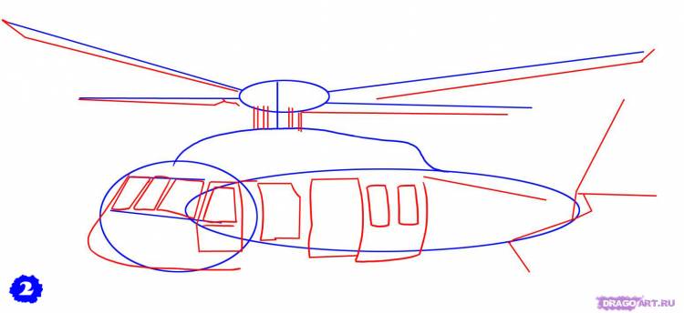 Как нарисовать военный вертолет AH