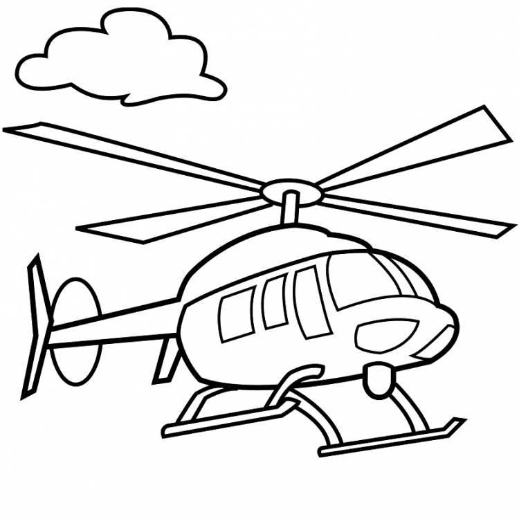 Рисунок раскраска вертолет 