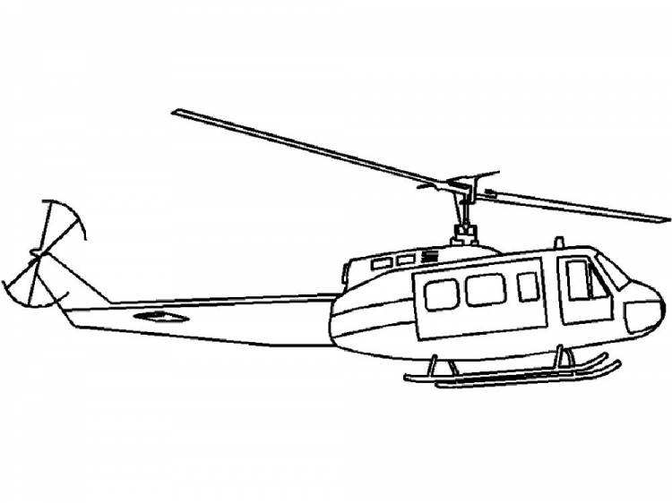 Контурные рисунки вертолета 