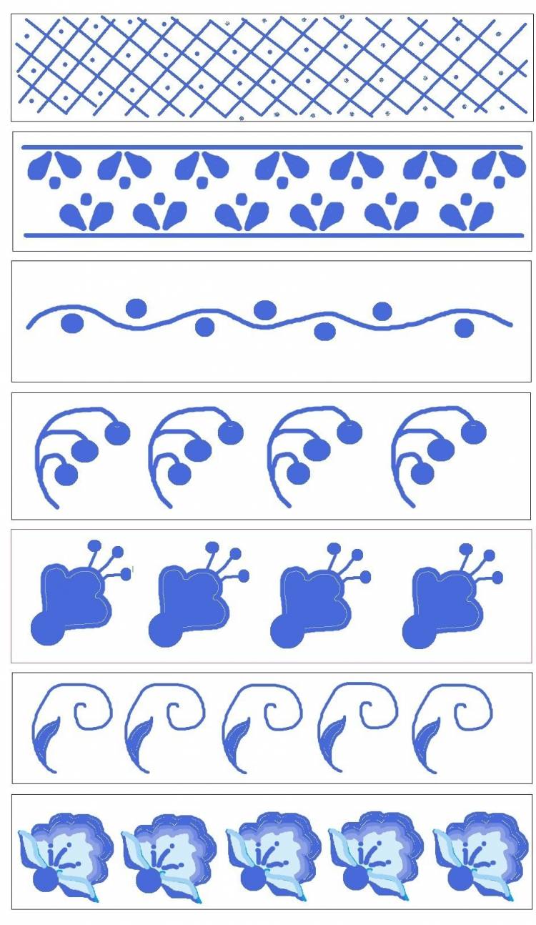Гжельская роспись элементы росписи поэтапно