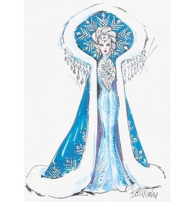 Эскиз костюма снежной королевы рисунок 