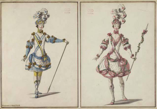 Эскизы театральных костюмов XVIII века В России балет как вид искусства еще не существовал, но сохранились имен…