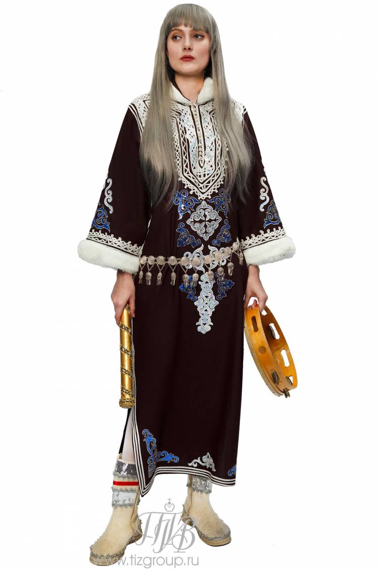 Национальный якутский костюм, сценический женский костюм якутки, чукчи, шамана