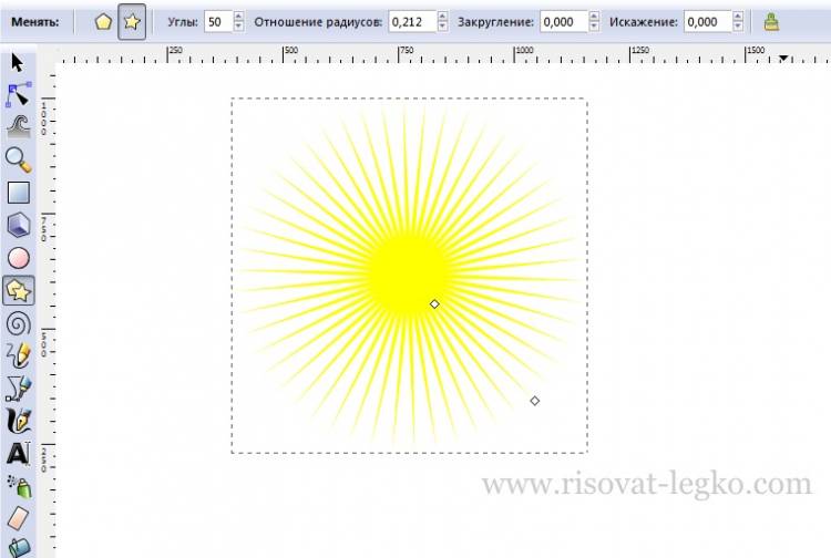 Как рисовать облака и солнце поэтапно в Inkscape