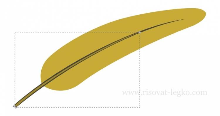 Как нарисовать перо поэтапно в программе Inkscape