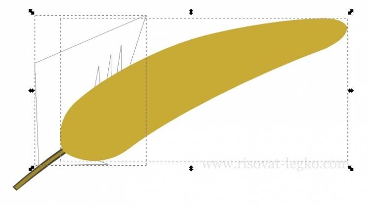 Как нарисовать перо поэтапно в программе Inkscape