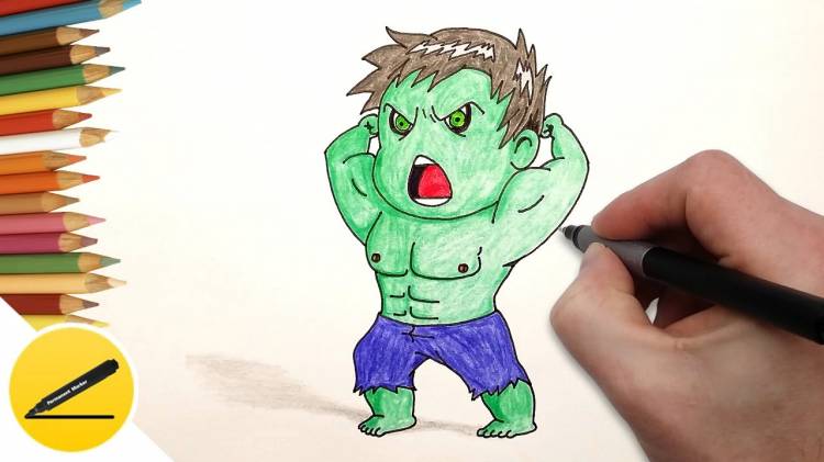 How to Draw the Hulk (Chibi) step by step ☆ Draw Hulk ☆ drawing Lessons